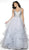 Blush by Alexia Designs - 5719 Beaded Plunging V-neck Tulle Ballgown In Blue