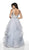 Blush by Alexia Designs - 5719 Beaded Plunging V-neck Tulle Ballgown In Blue