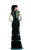 Johnathan Kayne - 555 Illusion Paneled Cap Sleeve Gown in Green