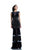 Johnathan Kayne - 555 Illusion Paneled Cap Sleeve Gown in Blue