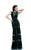Johnathan Kayne - 555 Illusion Paneled Cap Sleeve Gown in Green