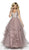 Blush by Alexia Designs - 5719 Beaded Plunging V-neck Tulle Ballgown In Purple