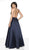 Blush by Alexia Designs - 5720 Crystal Beaded Halter Mikado Ballgown In Black and Blue