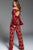 57203 Long Flounce Sleeve Off Shoulder Lace Jumpsuit