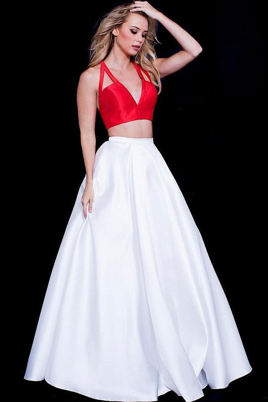 57207 Two Piece V-neck A-line Dress