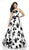 Blush by Alexia Designs - 5722 Illusion Bateau Floral Dress In White and Black