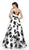 Blush by Alexia Designs - 5722 Illusion Bateau Floral Dress In White and Black