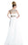 Johnathan Kayne - 596 Jeweled Illusion A-Line Gown in White
