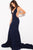 57224 Plunging Glitter Jersey Racerback Gown