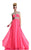 Johnathan Kayne - 596 Jeweled Illusion A-Line Gown in Pink