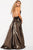 57237 Plunging Halter Metallic A-Line Prom Gown