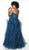 Blush Too by Alexia - 5724W Beaded Sweetheart A-Line Dress In Blue and Green