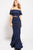 57258 Two-Piece Ruffled Off-Shoulder Gown