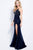 57270 Embellished Plunging Neck Sheath Gown