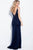 57270 Embellished Plunging Neck Sheath Gown
