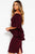 57290 Bell Sleeve Off-Shoulder Peplum Sheath Dress