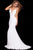 57295 Elaborate Strapped Plunging Cut Sheath Gown