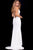 57295 Elaborate Strapped Plunging Cut Sheath Gown