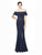 Daymor Couture - 572 Beaded Off-Shoulder Evening Gown in Blue