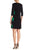 Taylor - 5880M Jewel Neck Ponte A-line Dress in Black and Green