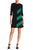 Taylor - 5880M Jewel Neck Ponte A-line Dress in Black and Green