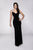 Cachet - Crystal Crusted Jersey Gown 57410 in Black