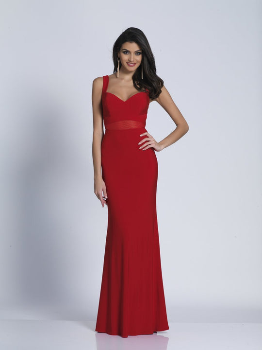 Dave & Johnny - A5741 Sleeveless Sweetheart Evening Dress in Red
