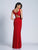Dave & Johnny - A5741 Sleeveless Sweetheart Evening Dress in Red