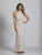 Dave & Johnny - A5743 Beaded Lace Halter Evening Dress in White