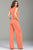 57444 Ruffled Cap Sleeve Keyhole Jumpsuit