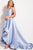 57491 Ruffle Trimmed Backless High Low Gown
