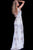Jovani Beaded Plunging V-Neck Tulle Evening Gown 57533 in White
