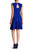 Adrianna Papell - Jewel Neckline Viscose Short Dress 15247110 in Blue