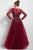 Jovani - 51587 Long Sleeve Illusion Adorned Gown In Red