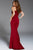 57588 One Shoulder Fitted Scuba Sheath Gown