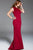 57588 One Shoulder Fitted Scuba Sheath Gown