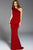 57588 One Shoulder Fitted Scuba Sheath Gown