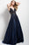57590 Embellished V-Neckline Sleeveless Evening Gown