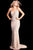 57612 Beaded Plunging V-neck Sheath Dress