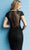 Jovani - 57631 Beaded Jewel Neck Sheath Cocktail Dress in Black