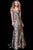 57688 Animal Print Off the Shoulder Mermaid Prom Dress