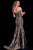 57688 Animal Print Off the Shoulder Mermaid Prom Dress