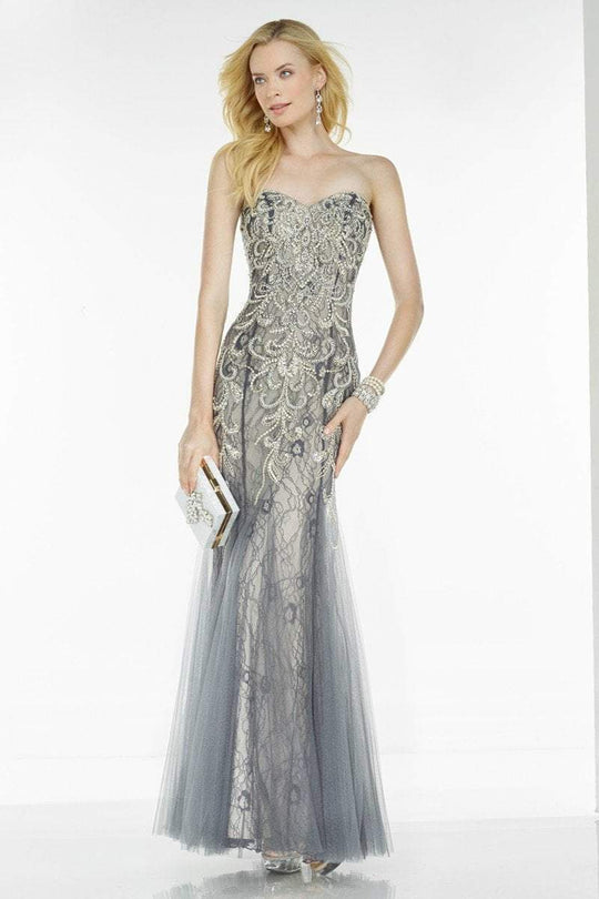 Alyce Paris Black Label - 5773 Dress in Graphite Almond Pearl