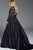 57756 Plunging Long Sleeves Ballgown