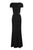 Cachet - 57756 Cap Sleeve Crystal Inset Long Sheath Dress In Black