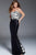 57801 Strapless Appliqued Fitted Evening Dress