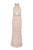 Cachet - 57808 Jeweled Collar Halter Lace Gown In Neutral