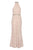 Cachet - 57808 Jeweled Collar Halter Lace Gown In Neutral