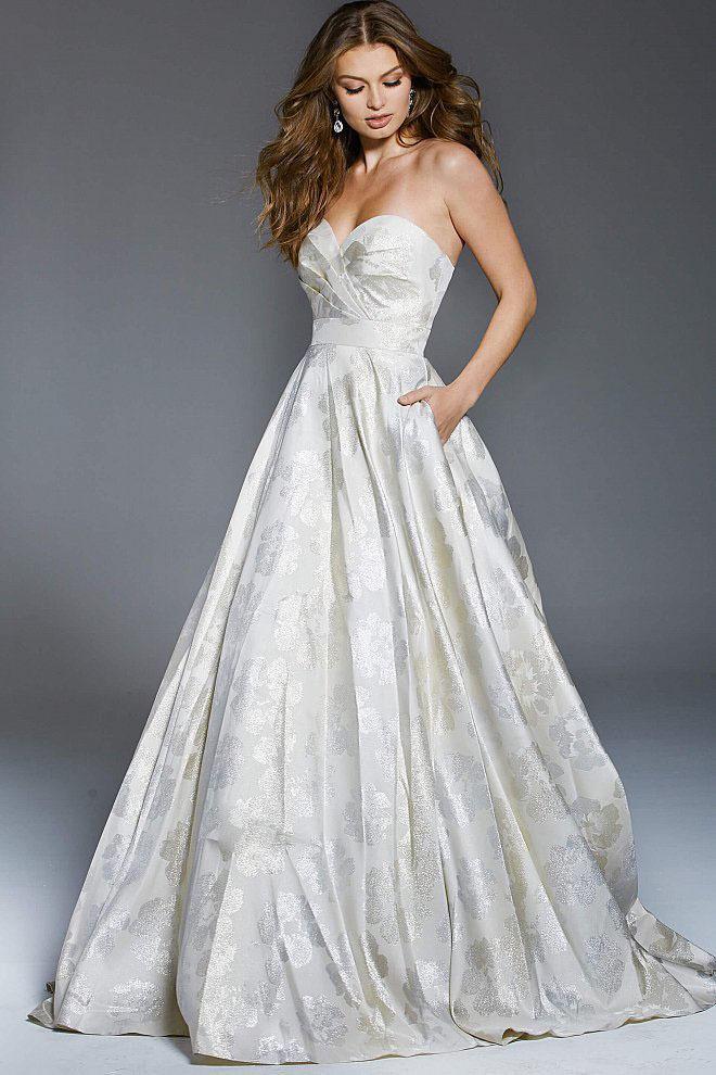 57818 Strapless Pleated Sweetheart Ballgown