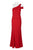 Cachet - 57854M Asymmetrical Pleated Flutter Sheath Gown In Red